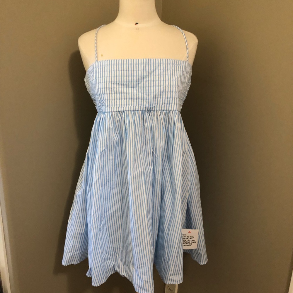 NWT ASOS Pinstripe Spaghetti Strap Babydoll Dress Size 12